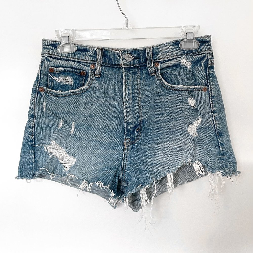 Abercrombie & Fitch Distressed Denim High Rise Mom Short –Size 2